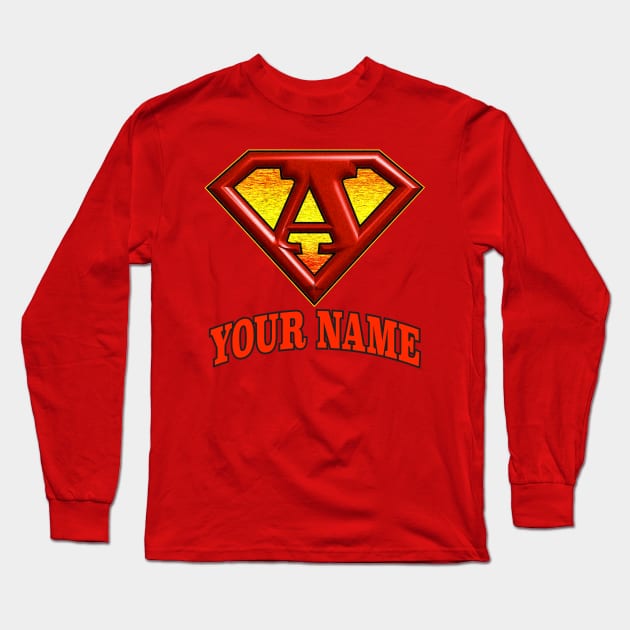 Super Initial Custom Long Sleeve T-Shirt by NN Tease